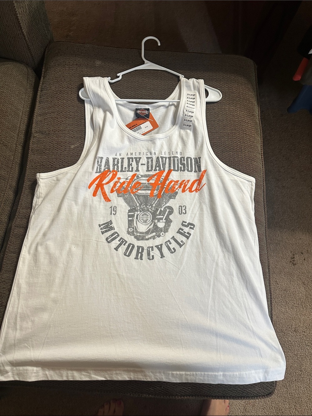 Harley-Davidson "Ride Hard" White Graphic Tank